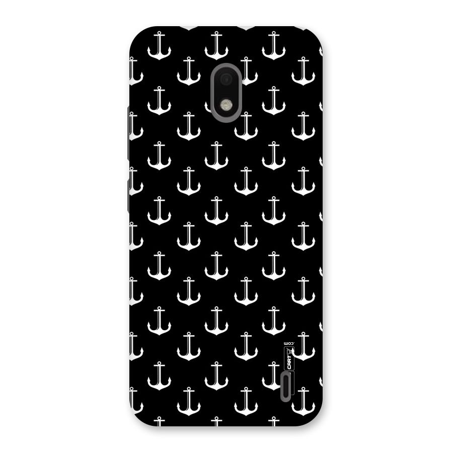 White And Black Anchor Pattern Back Case for Nokia 2.2