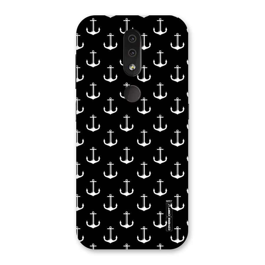 White And Black Anchor Pattern Back Case for Nokia 4.2