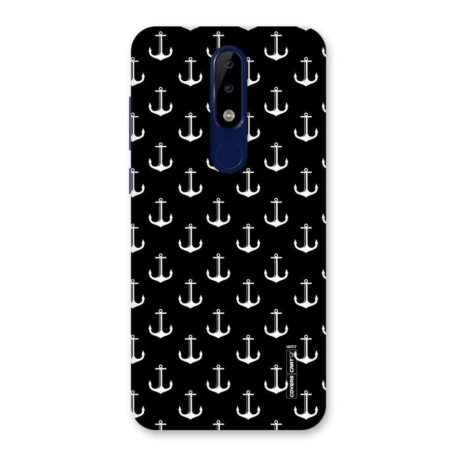 White And Black Anchor Pattern Back Case for Nokia 5.1 Plus