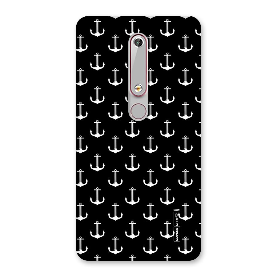 White And Black Anchor Pattern Back Case for Nokia 6.1