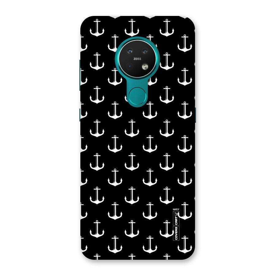 White And Black Anchor Pattern Back Case for Nokia 7.2