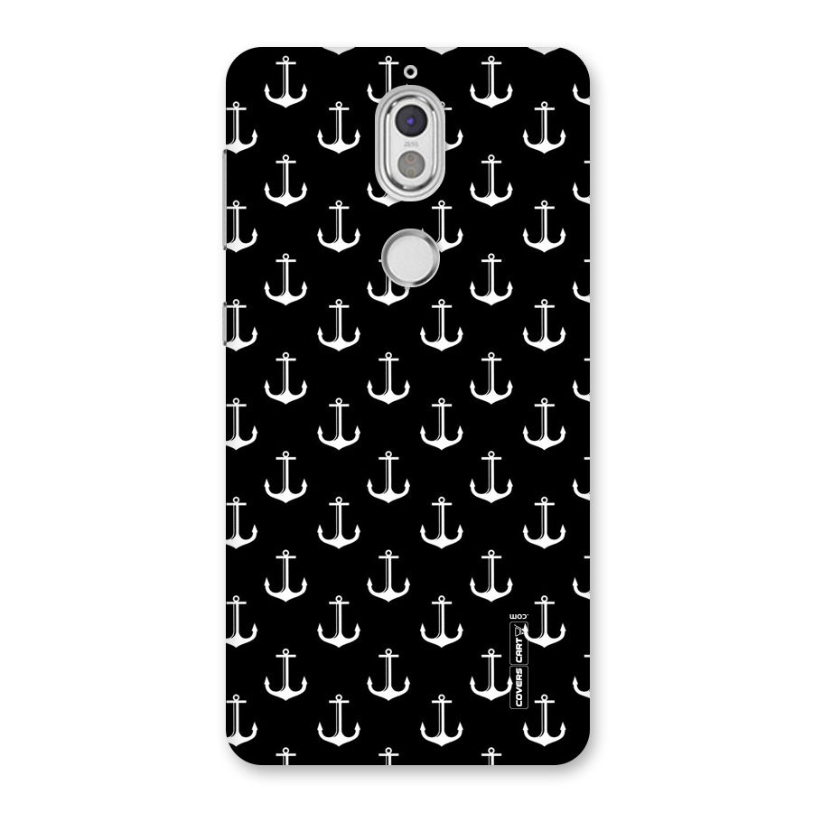 White And Black Anchor Pattern Back Case for Nokia 7