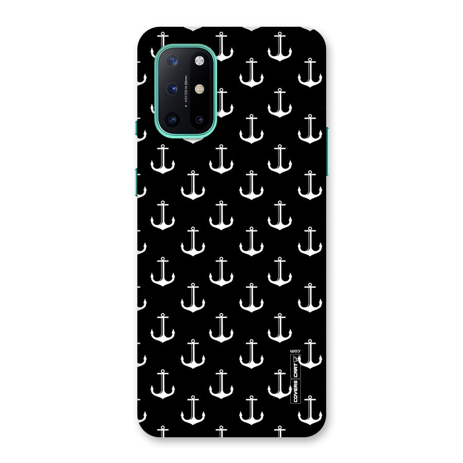 White And Black Anchor Pattern Back Case for OnePlus 8T