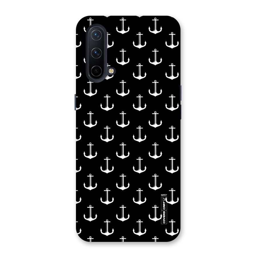 White And Black Anchor Pattern Back Case for OnePlus Nord CE 5G