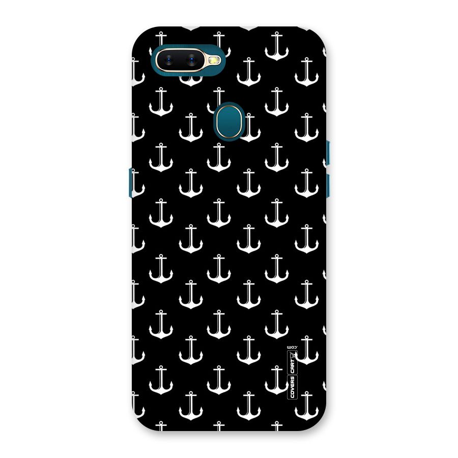 White And Black Anchor Pattern Back Case for Oppo A11k