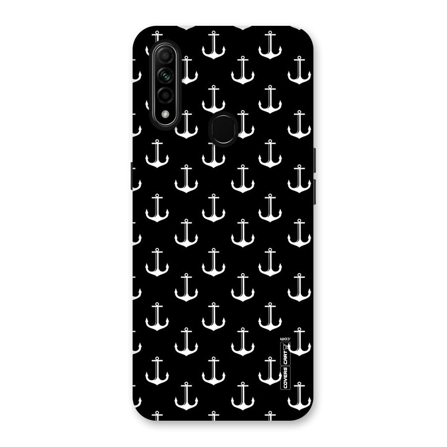 White And Black Anchor Pattern Back Case for Oppo A31