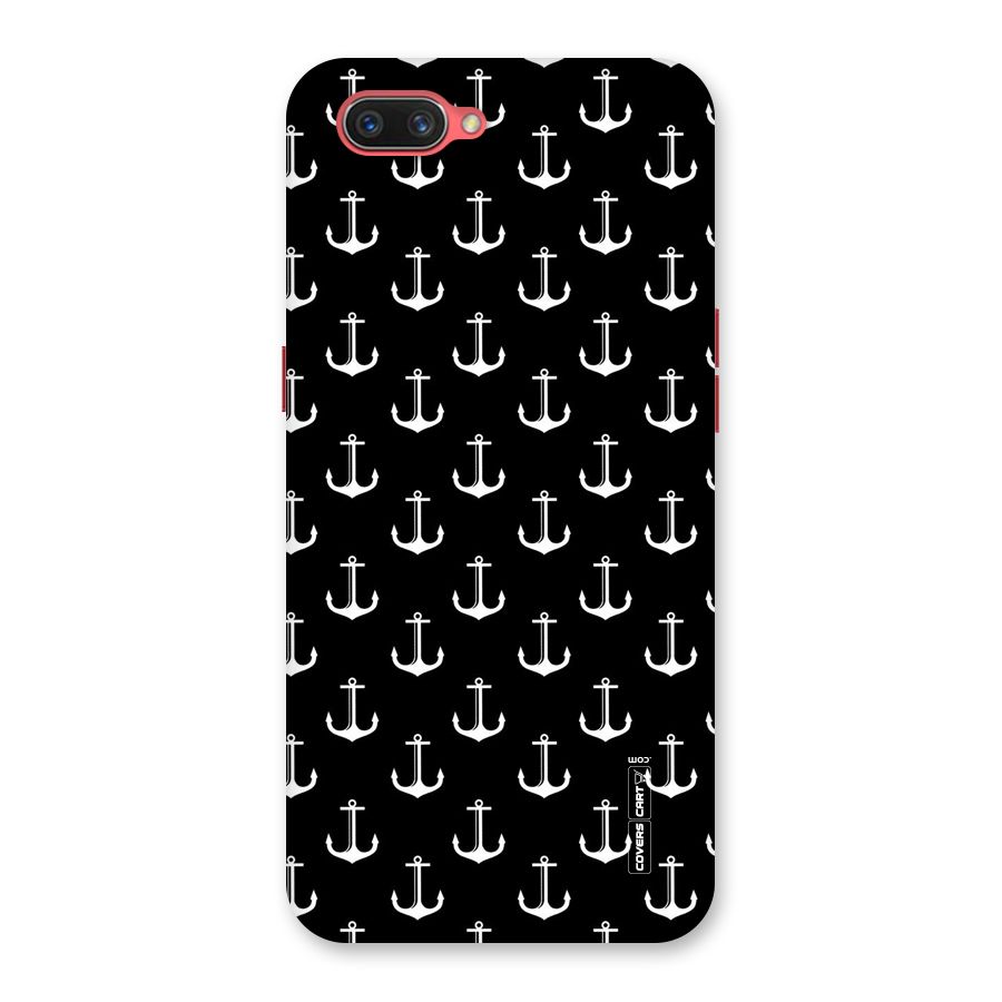 White And Black Anchor Pattern Back Case for Oppo A3s