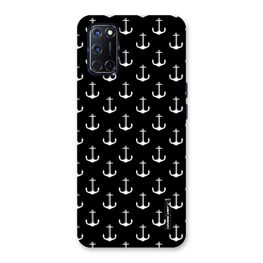 White And Black Anchor Pattern Back Case for Oppo A52