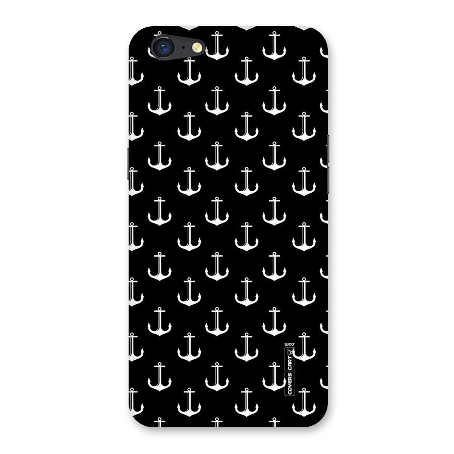 White And Black Anchor Pattern Back Case for Oppo A71