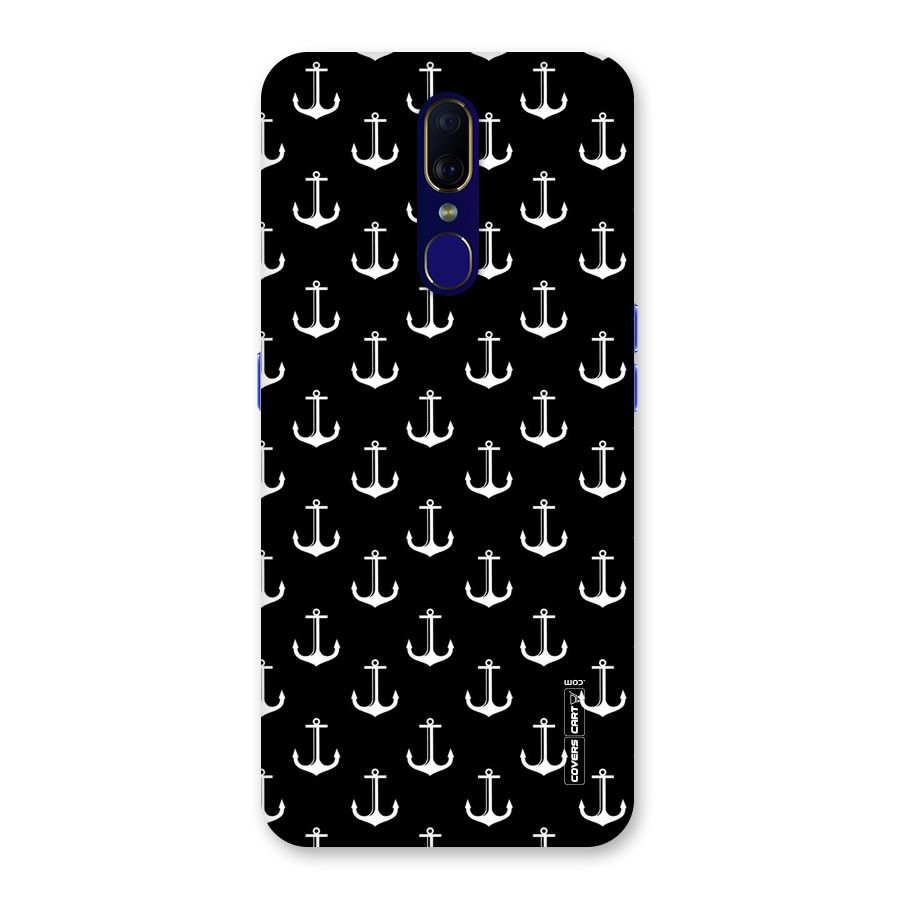 White And Black Anchor Pattern Back Case for Oppo A9