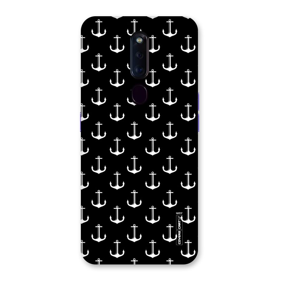 White And Black Anchor Pattern Back Case for Oppo F11 Pro