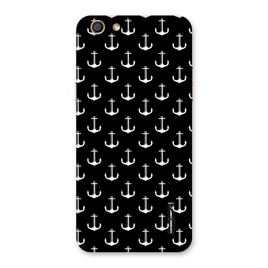 White And Black Anchor Pattern Back Case for Oppo F3