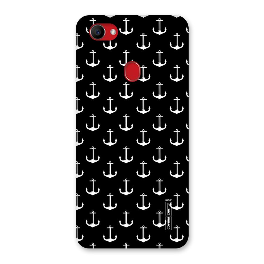White And Black Anchor Pattern Back Case for Oppo F7