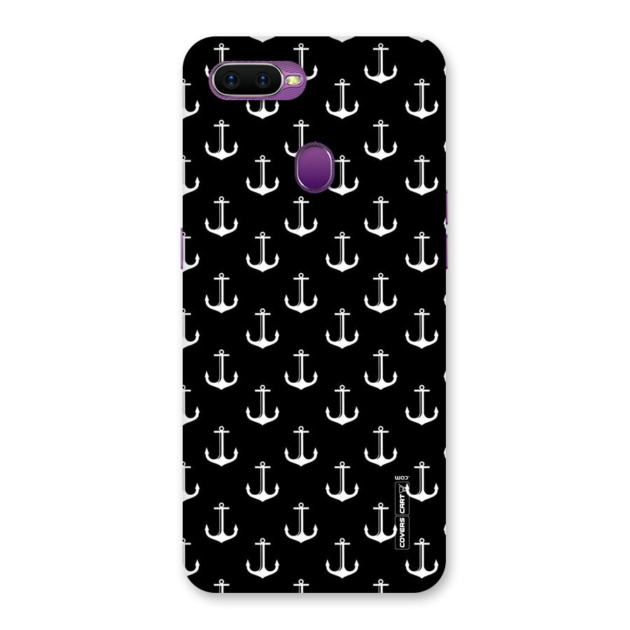 White And Black Anchor Pattern Back Case for Oppo F9