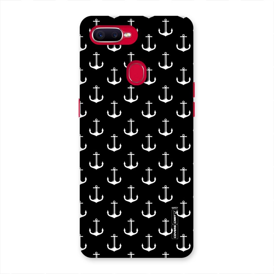 White And Black Anchor Pattern Back Case for Oppo F9 Pro