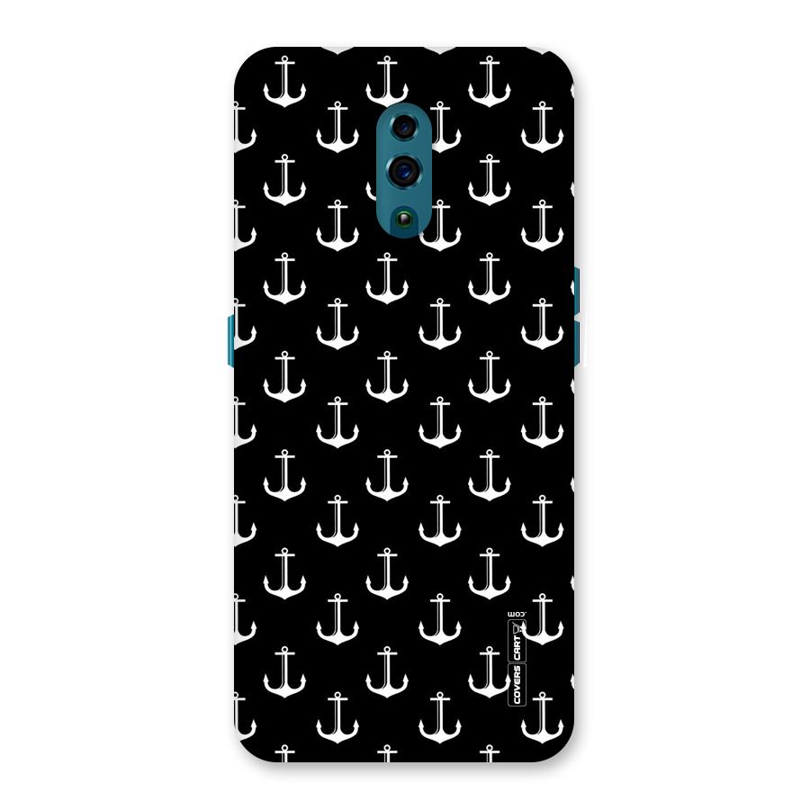 White And Black Anchor Pattern Back Case for Oppo Reno