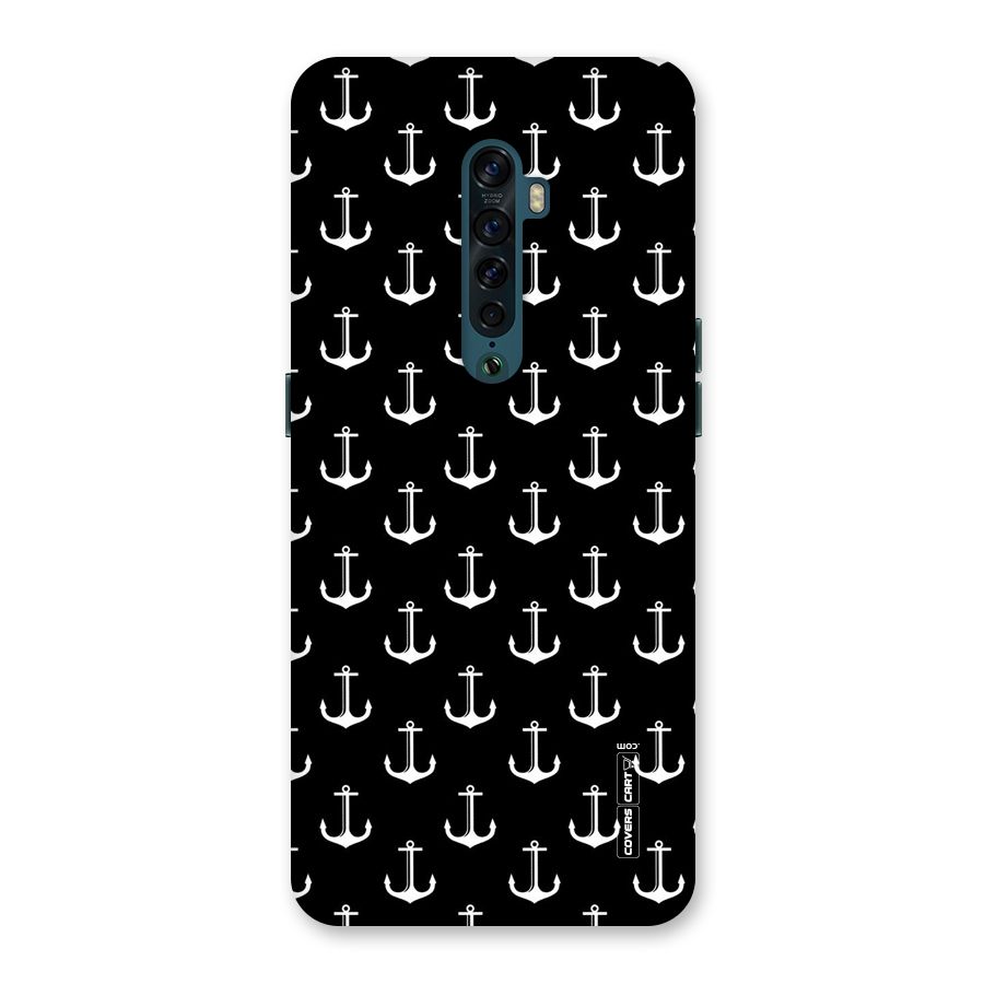 White And Black Anchor Pattern Back Case for Oppo Reno2