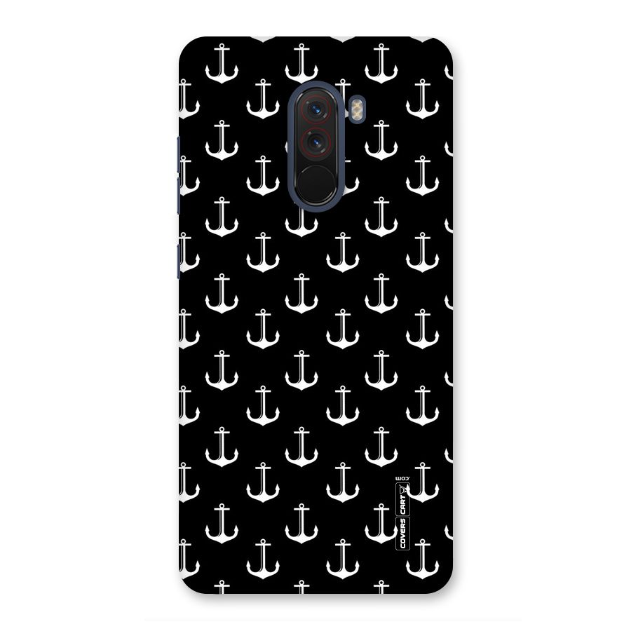 White And Black Anchor Pattern Back Case for Poco F1