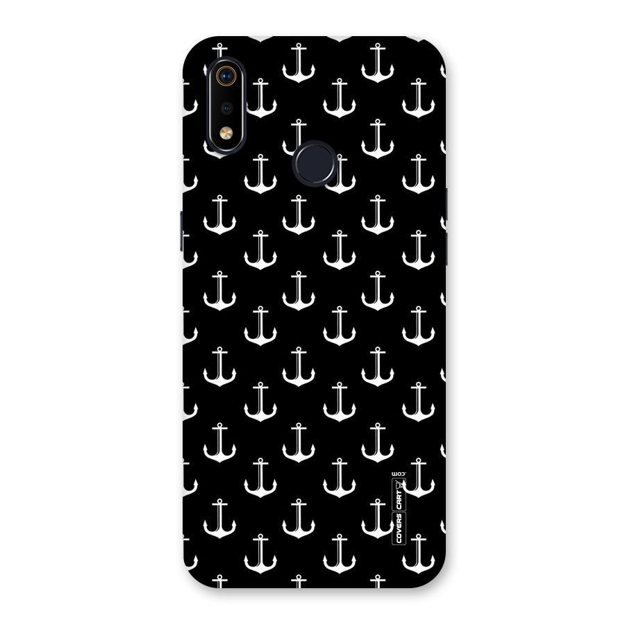 White And Black Anchor Pattern Back Case for Realme 3i