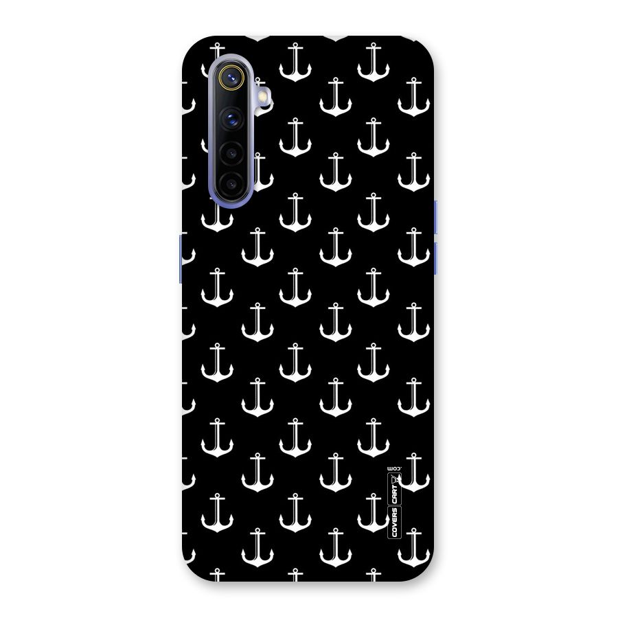 White And Black Anchor Pattern Back Case for Realme 6