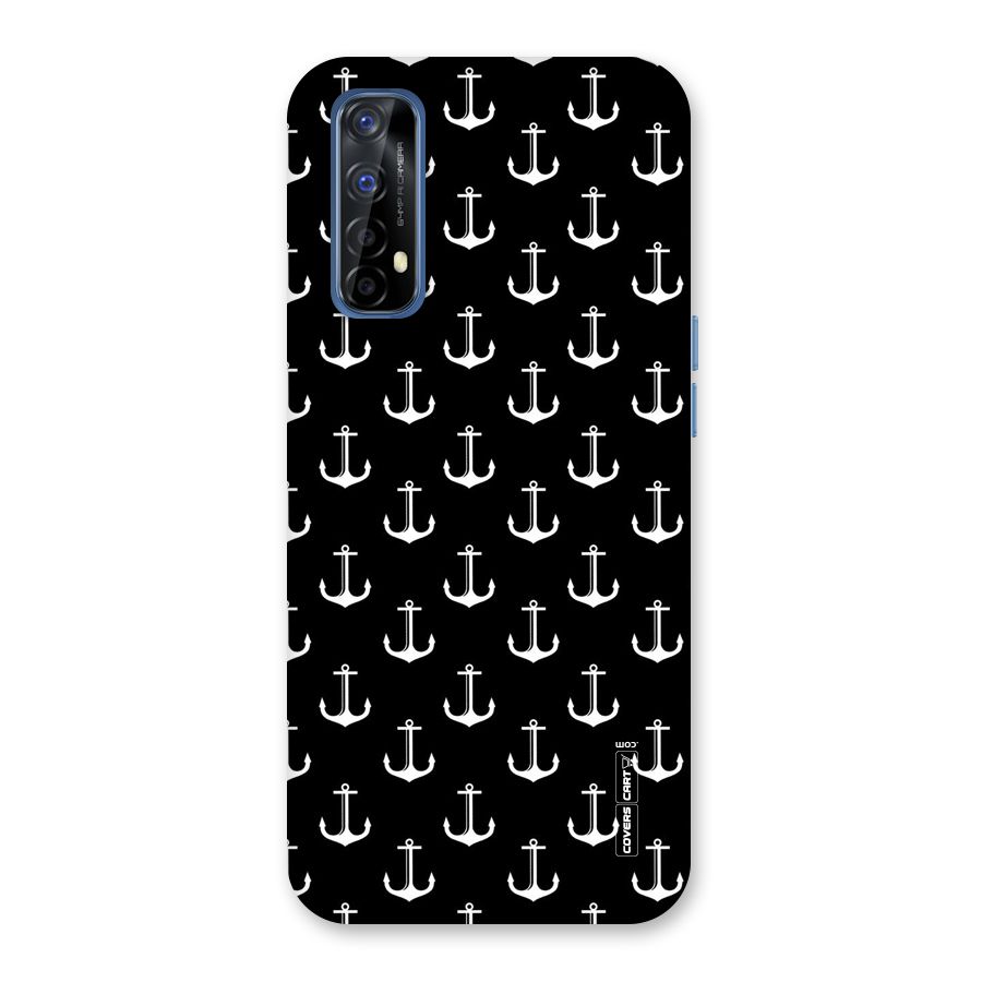 White And Black Anchor Pattern Back Case for Realme 7