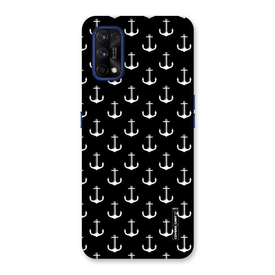 White And Black Anchor Pattern Back Case for Realme 7 Pro