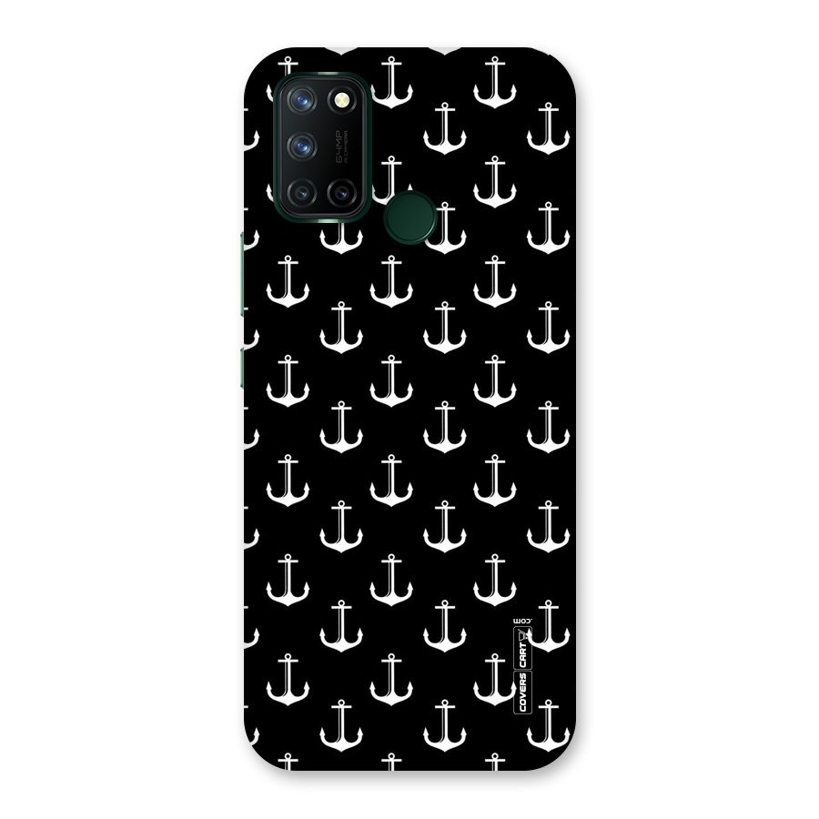 White And Black Anchor Pattern Back Case for Realme 7i