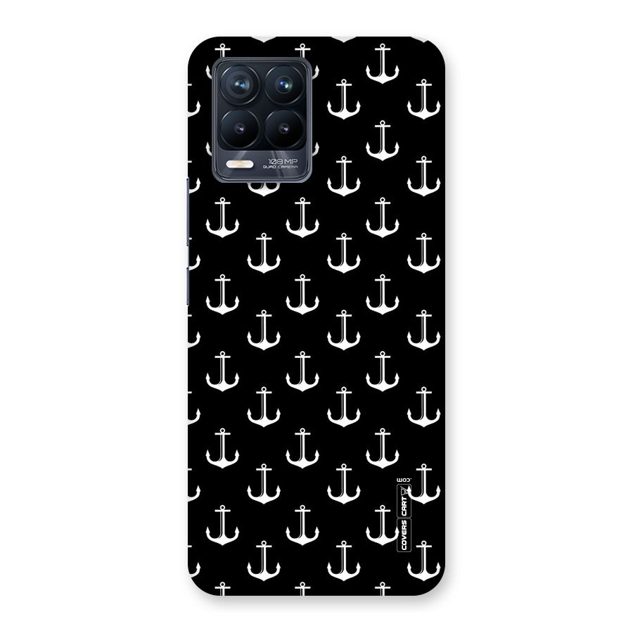 White And Black Anchor Pattern Back Case for Realme 8 Pro