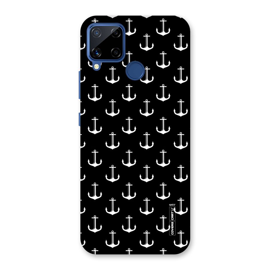 White And Black Anchor Pattern Back Case for Realme C12
