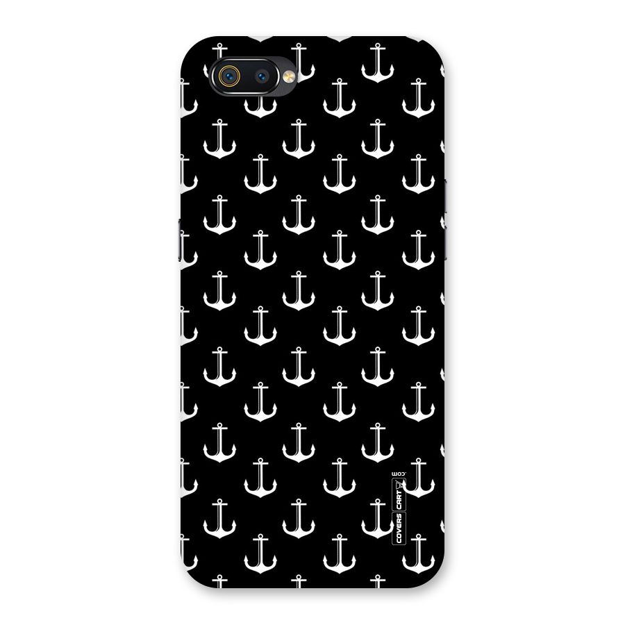 White And Black Anchor Pattern Back Case for Realme C2