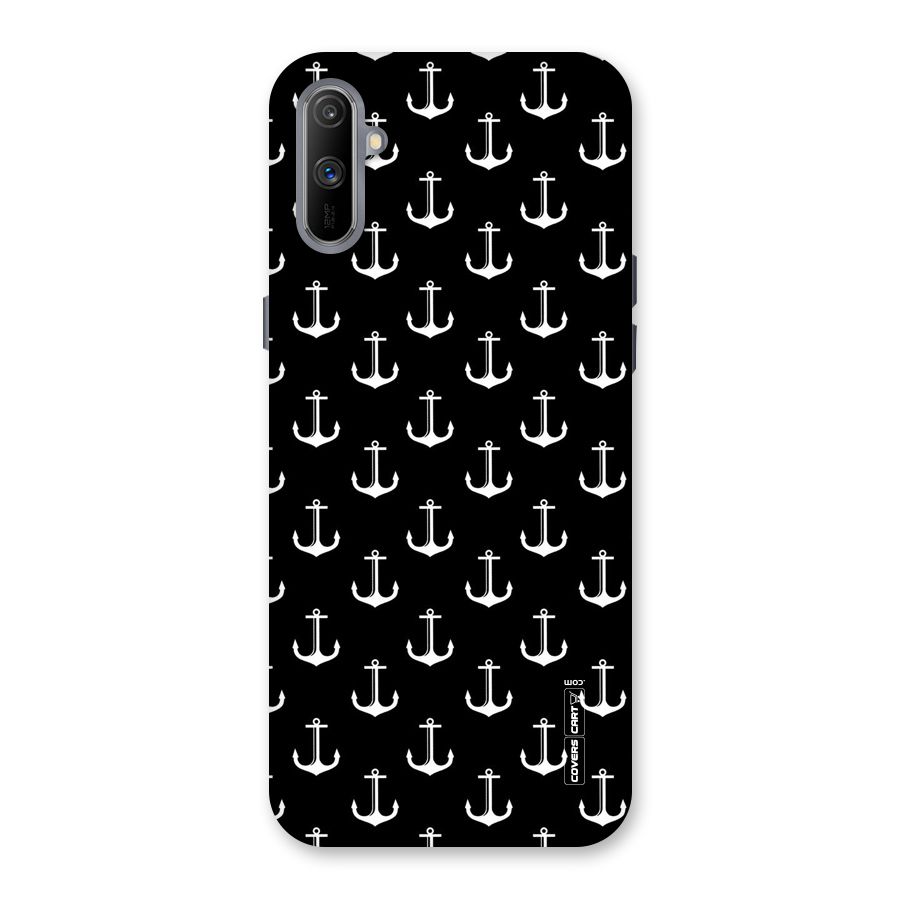 White And Black Anchor Pattern Back Case for Realme C3