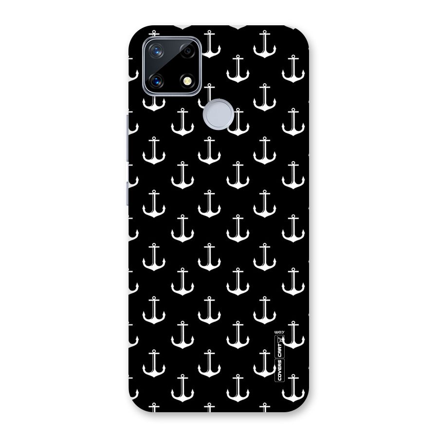 White And Black Anchor Pattern Back Case for Realme Narzo 20
