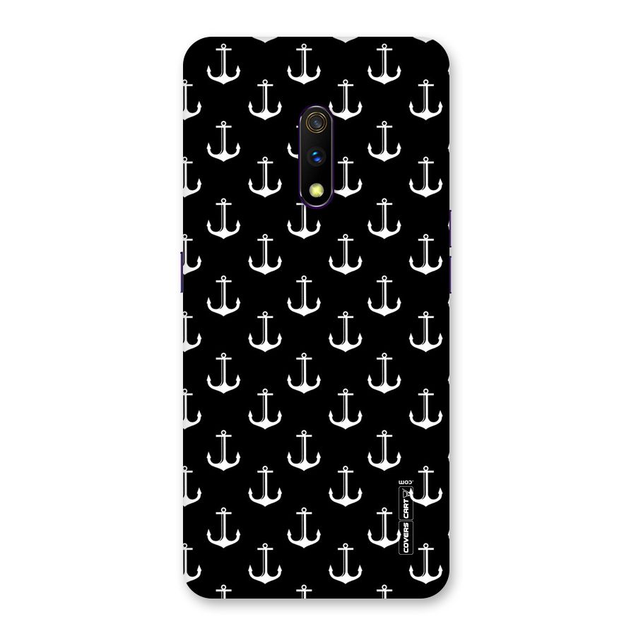 White And Black Anchor Pattern Back Case for Realme X