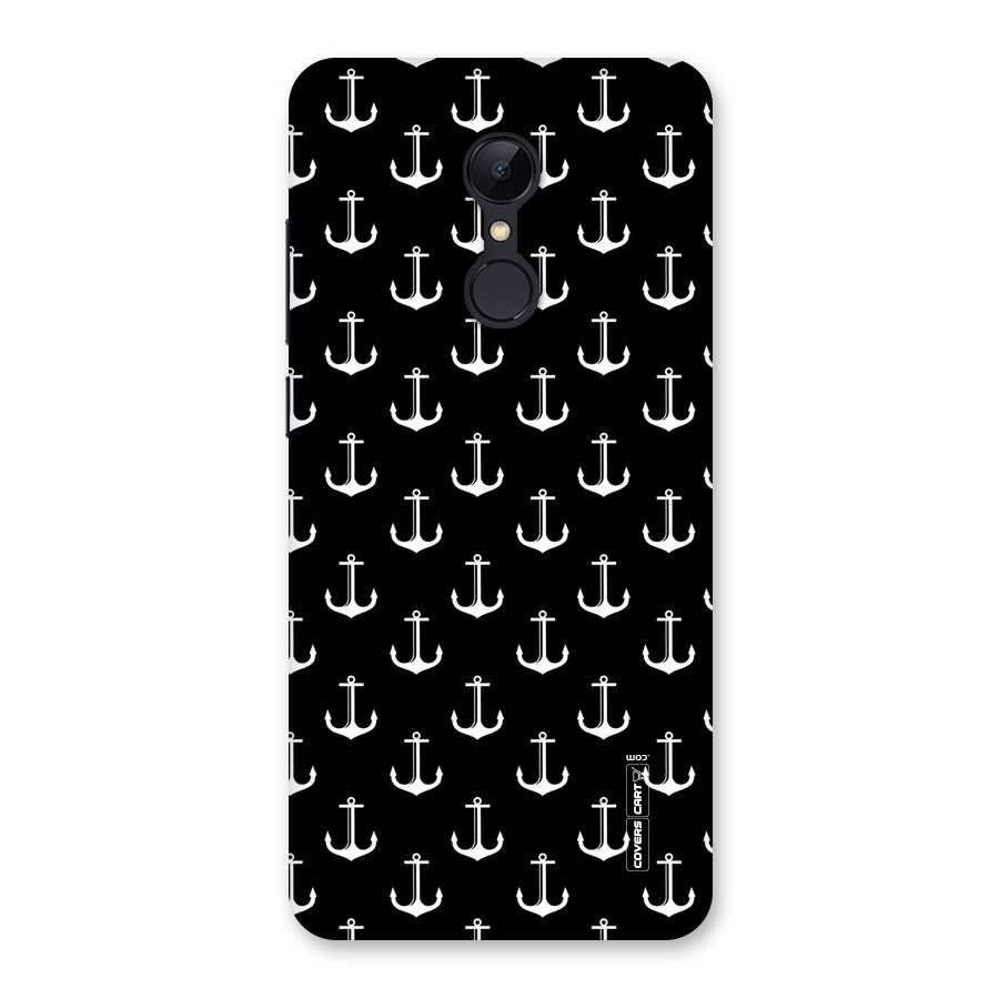 White And Black Anchor Pattern Back Case for Redmi 5