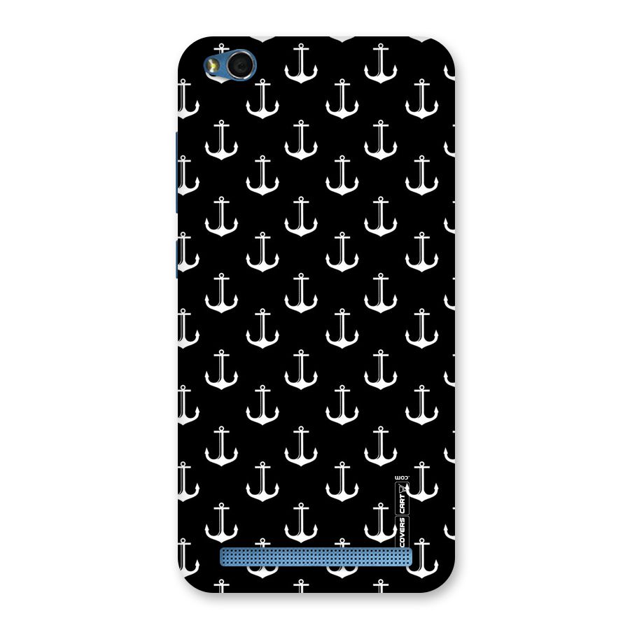 White And Black Anchor Pattern Back Case for Redmi 5A