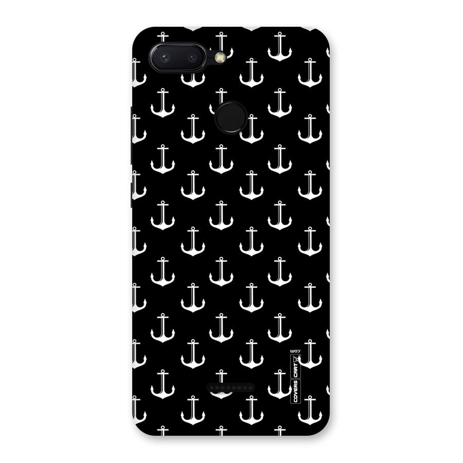 White And Black Anchor Pattern Back Case for Redmi 6