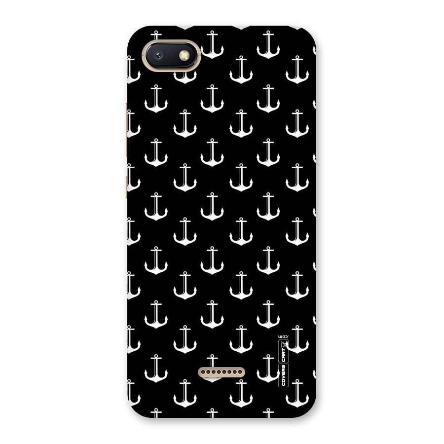 White And Black Anchor Pattern Back Case for Redmi 6A