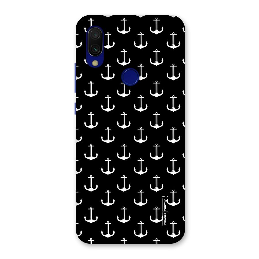 White And Black Anchor Pattern Back Case for Redmi 7