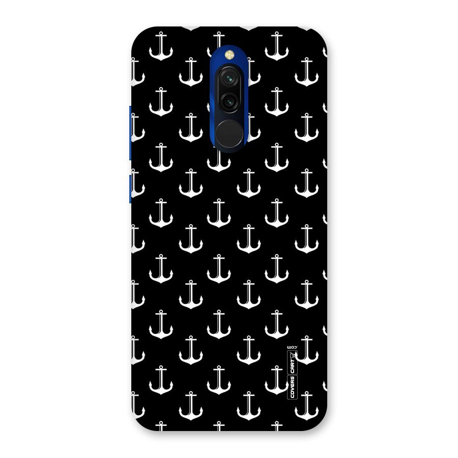 White And Black Anchor Pattern Back Case for Redmi 8