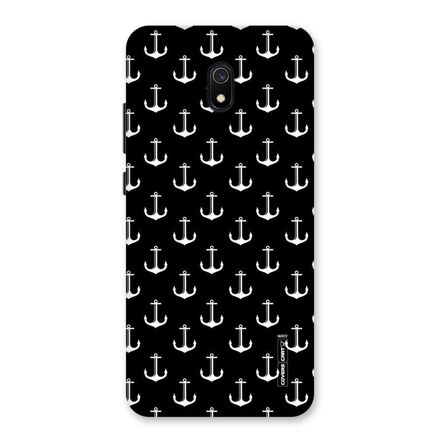 White And Black Anchor Pattern Back Case for Redmi 8A