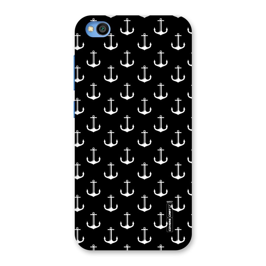 White And Black Anchor Pattern Back Case for Redmi Go