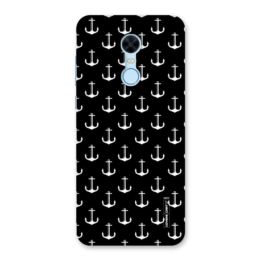 White And Black Anchor Pattern Back Case for Redmi Note 5