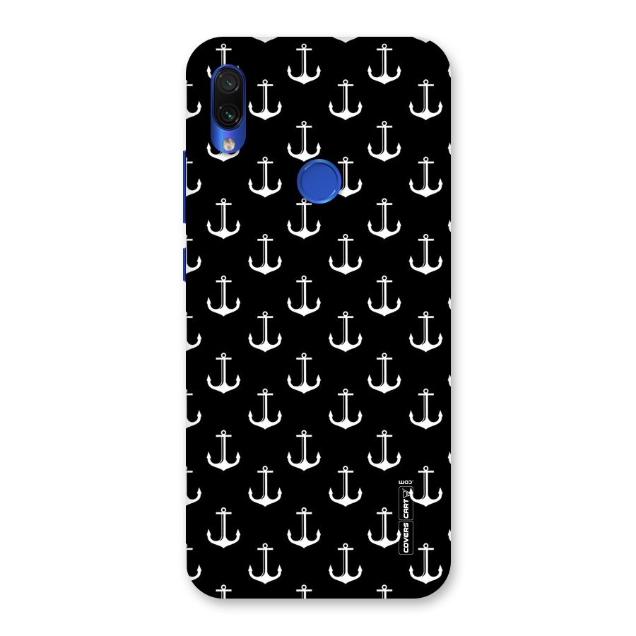White And Black Anchor Pattern Back Case for Redmi Note 7S
