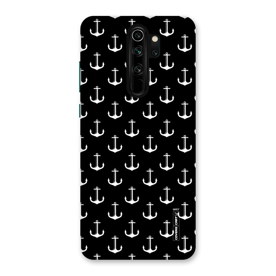 White And Black Anchor Pattern Back Case for Redmi Note 8 Pro