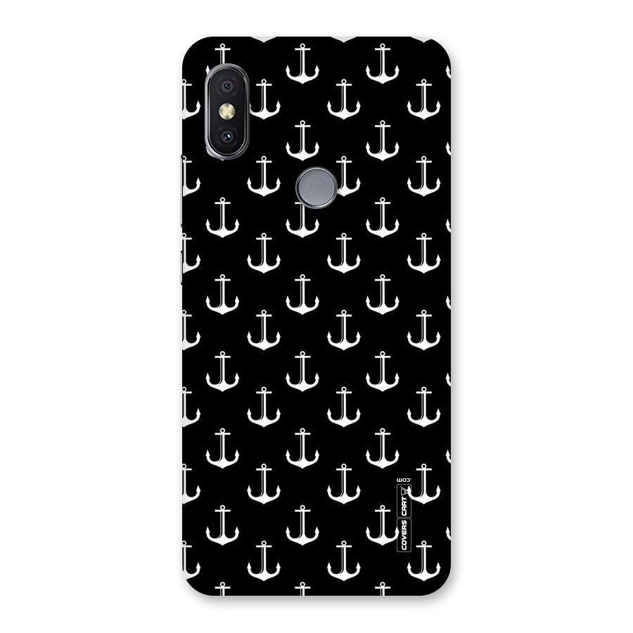 White And Black Anchor Pattern Back Case for Redmi Y2