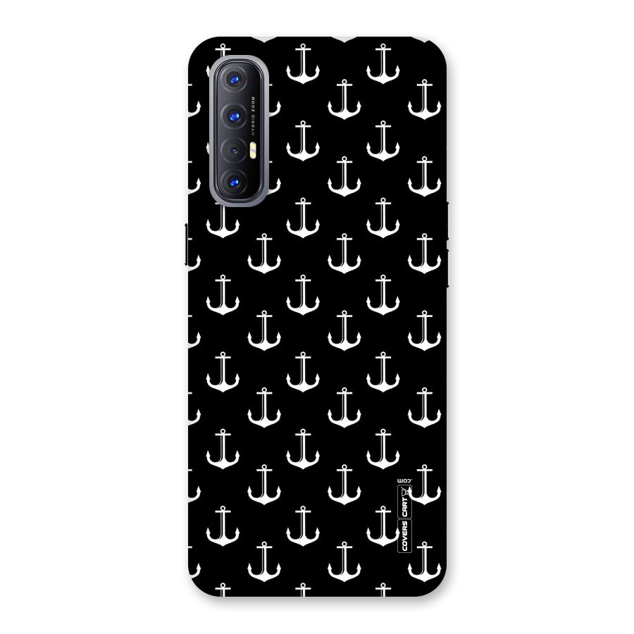 White And Black Anchor Pattern Back Case for Reno3 Pro