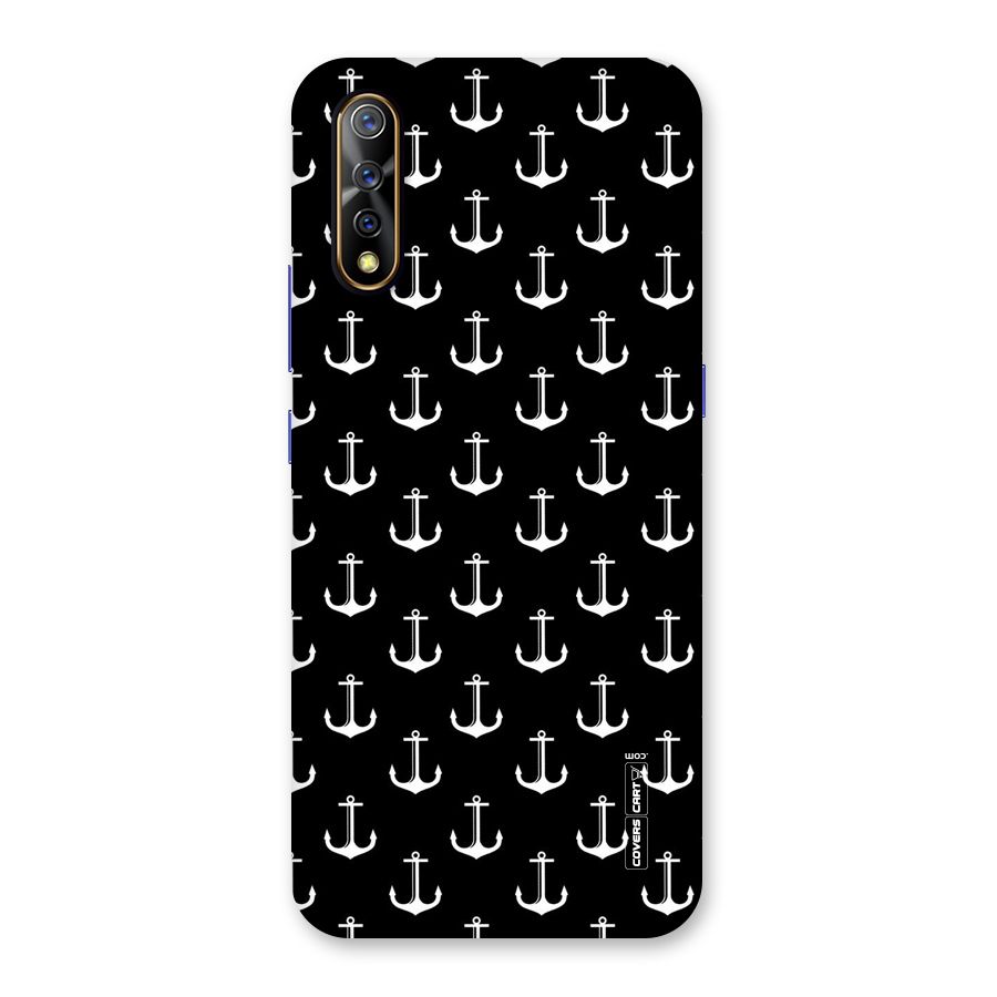 White And Black Anchor Pattern Back Case for Vivo S1