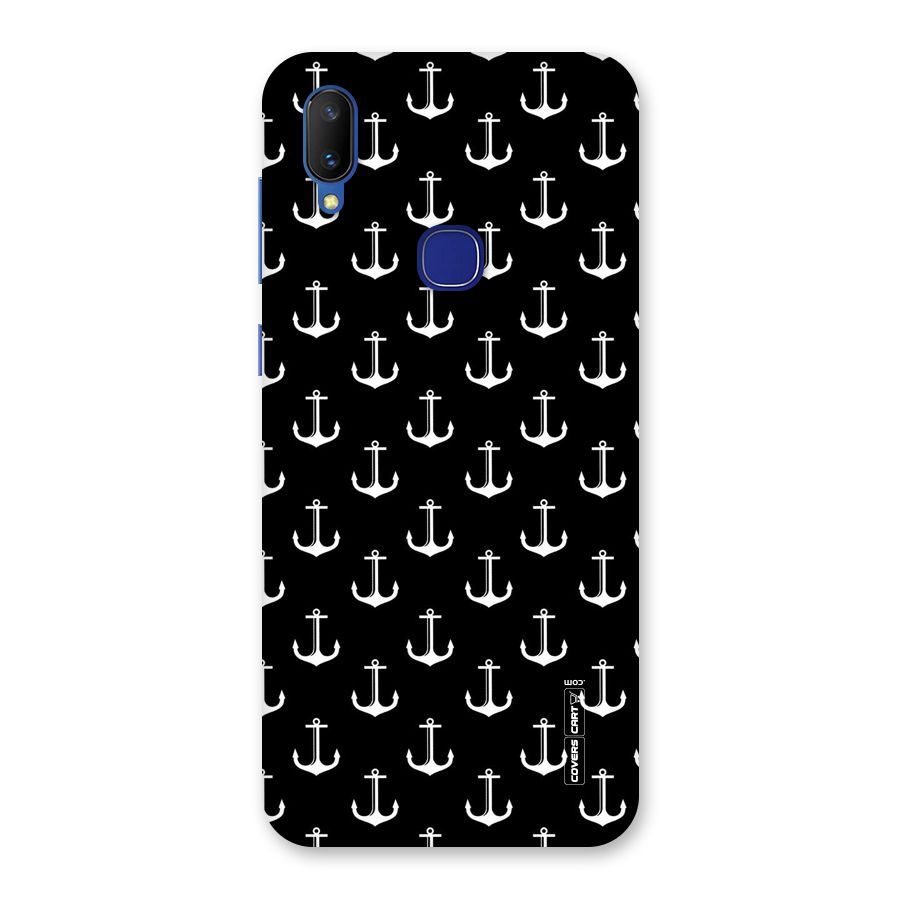 White And Black Anchor Pattern Back Case for Vivo V11