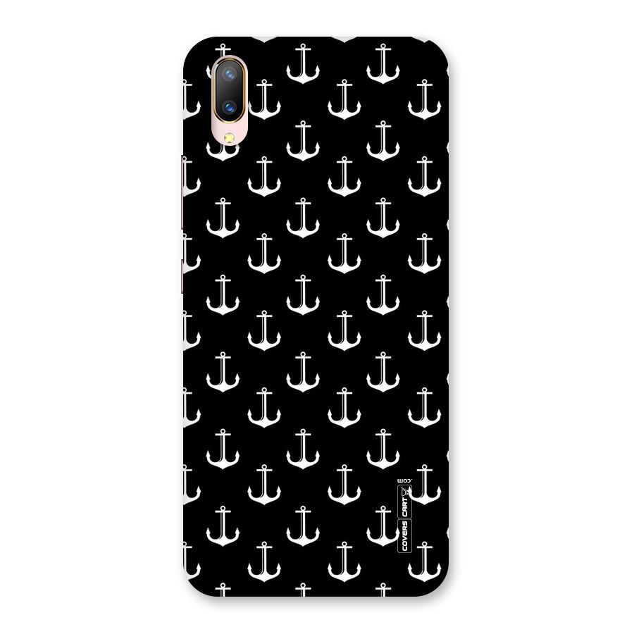 White And Black Anchor Pattern Back Case for Vivo V11 Pro