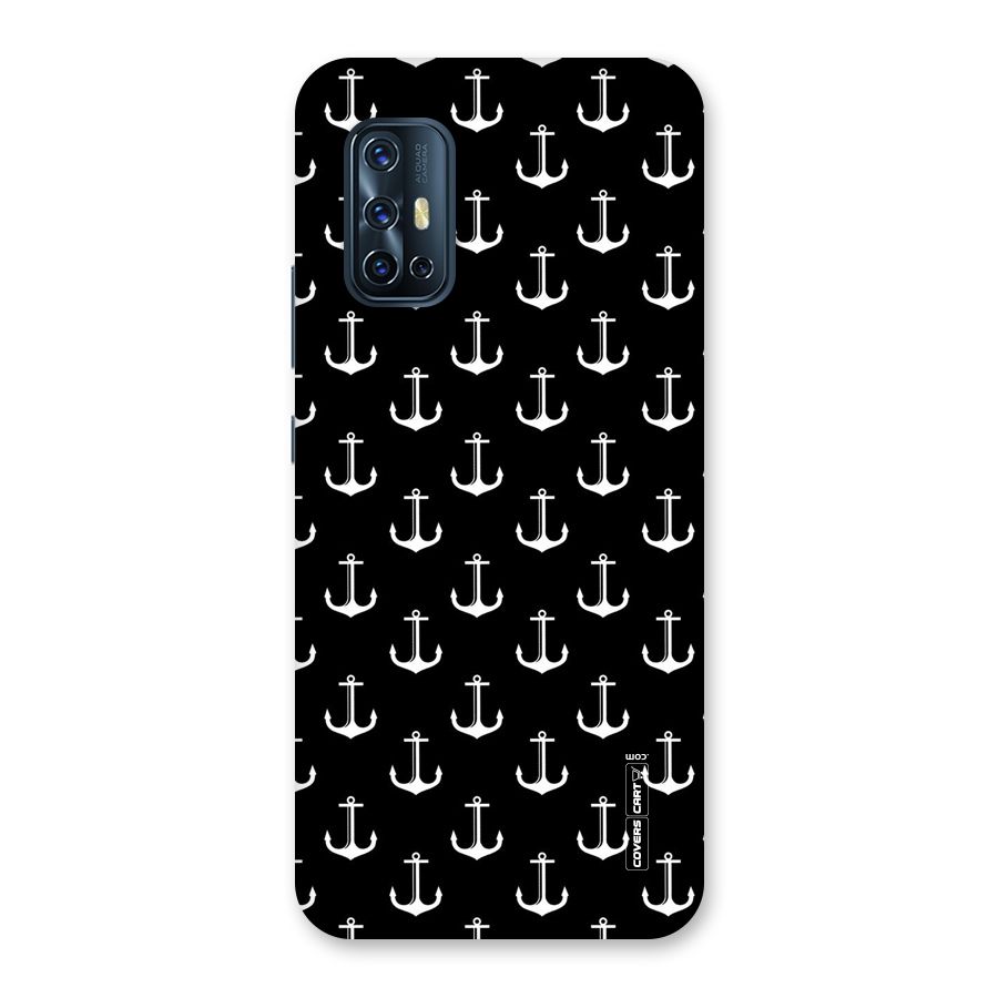 White And Black Anchor Pattern Back Case for Vivo V17